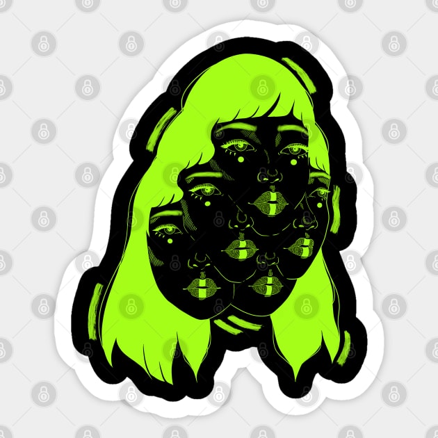 Mutation in Neon Green Sticker by Cat Colony